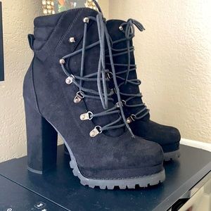 Sky high combat boots